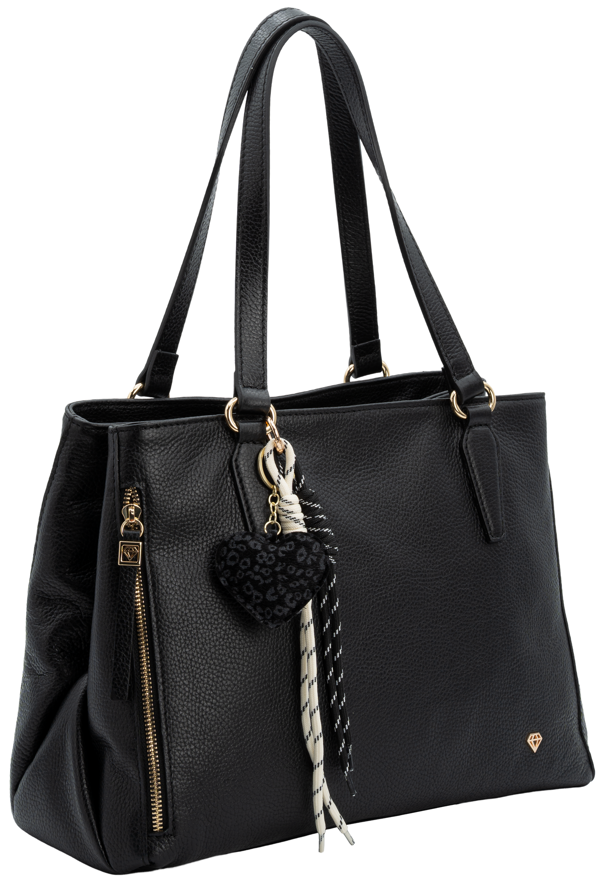 Caleidos shopping bag donna in pelle nera CA114-50BK