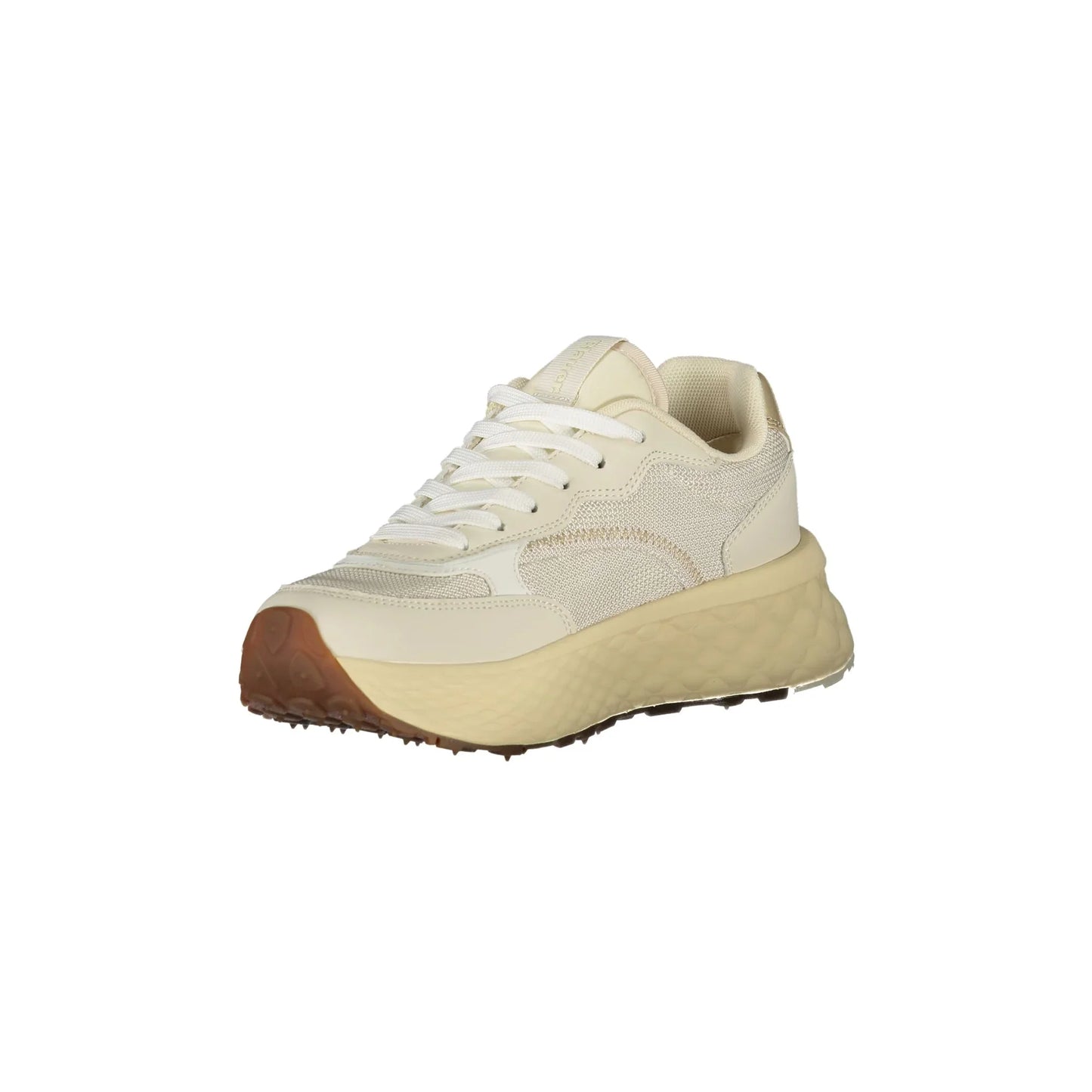 BLAUER Sneakers Donna Beige con Lacci e Dettagli in Oro