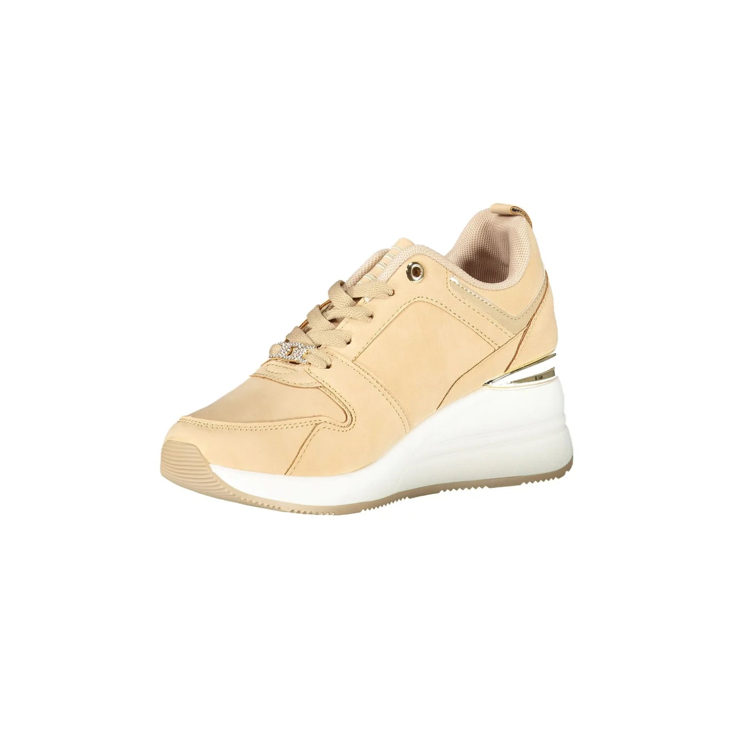 LAURA BIAGIOTTI Sneakers Donna Beige con Lacci e Plateau 6 cm