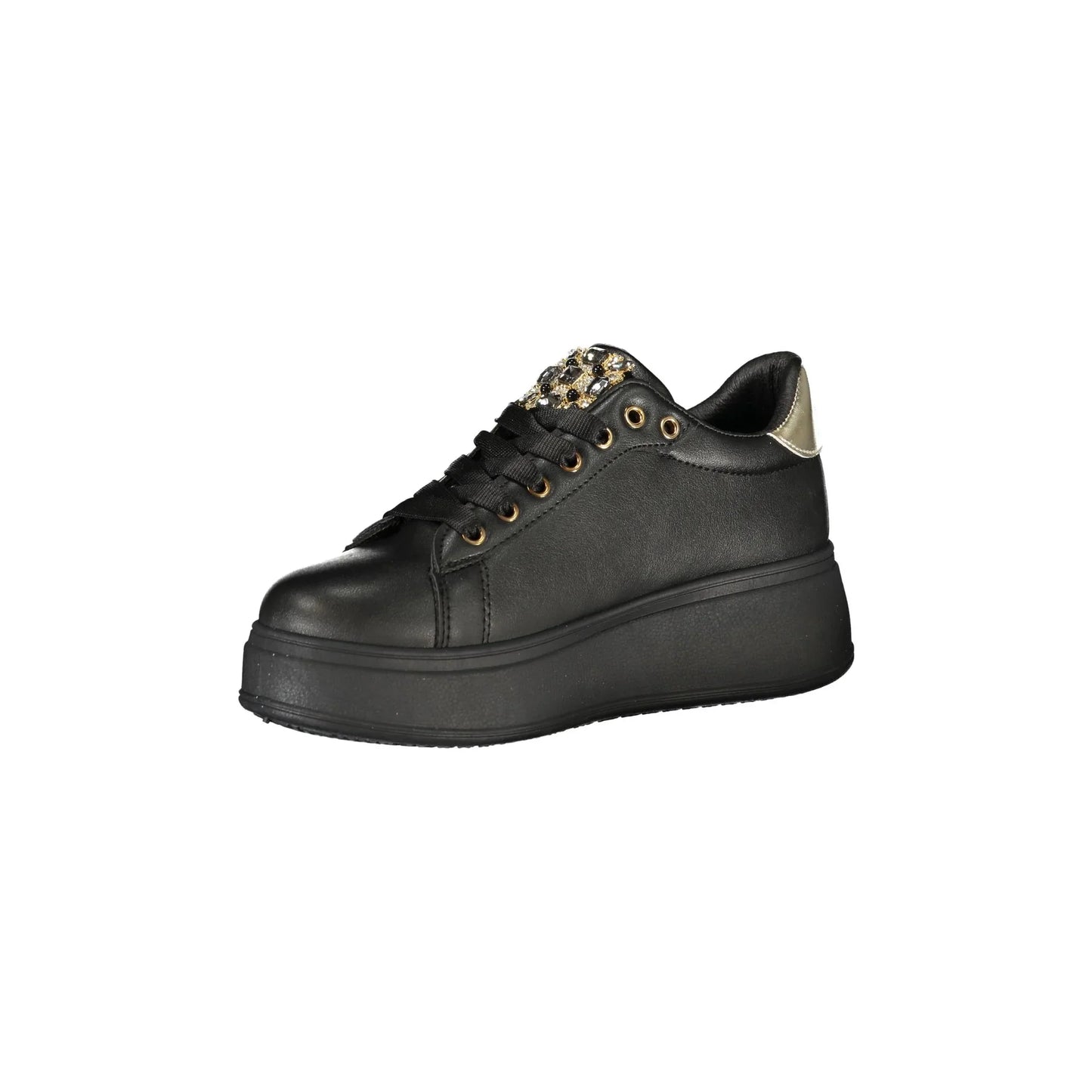 LAURA BIAGIOTTI Sneakers Donna Nere con Lacci e Plateau 5 cm