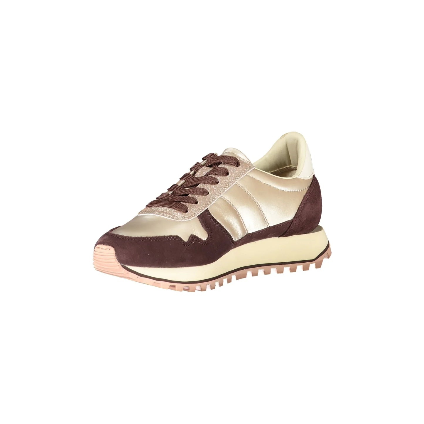 BLAUER Sneakers Donna Beige con Lacci e Dettagli in Vinaccia