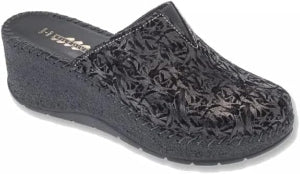 STILEDIVITA Ciabatta Donna Sabot Zeppa Alta 8606 Peltro Camoscio Stampa Moscato
