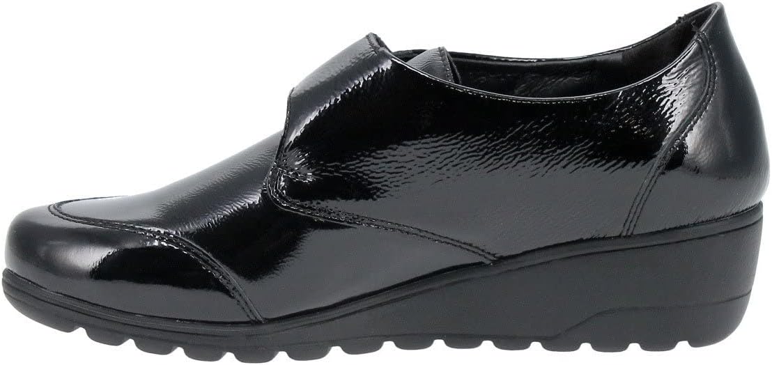 MOBILS by Mephisto BRANDA VERNIS FRIPE 1014N/NAPLACK 00 BLACK – Scarpe donna in pelle con plantare estraibile