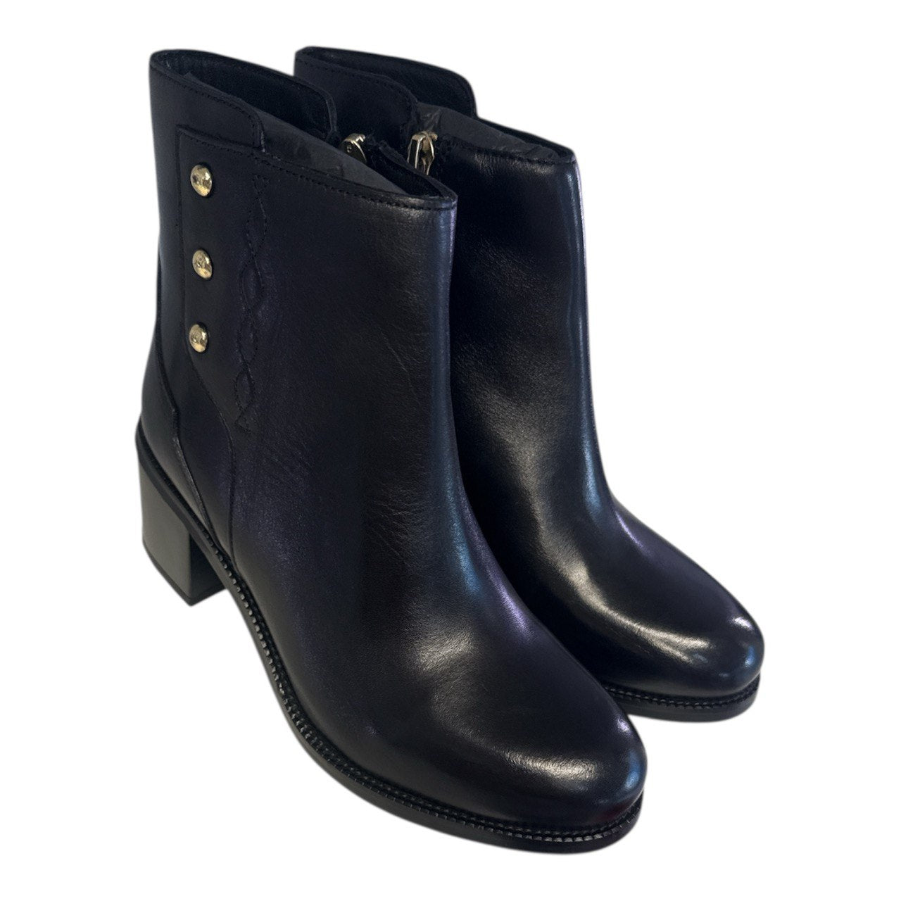 MELLUSO K36067 nero scarpe donna stivaletti pelle tacco zip