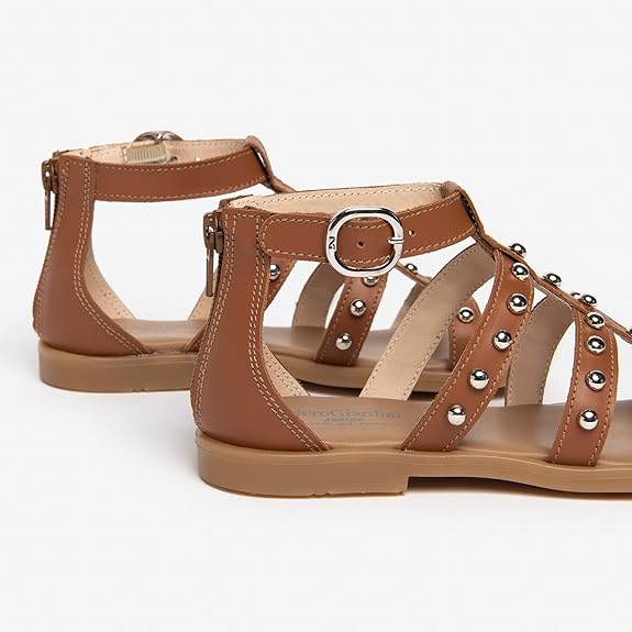 NeroGiardini E332640F Sandali Teens da Ragazza in Pelle Cognac