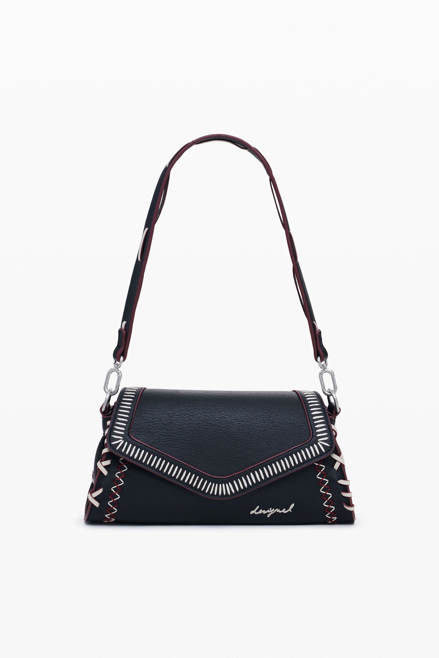 DESIGUAL Borsa Donna a Spalla Nera Manhattan Pespuntes Zarauz