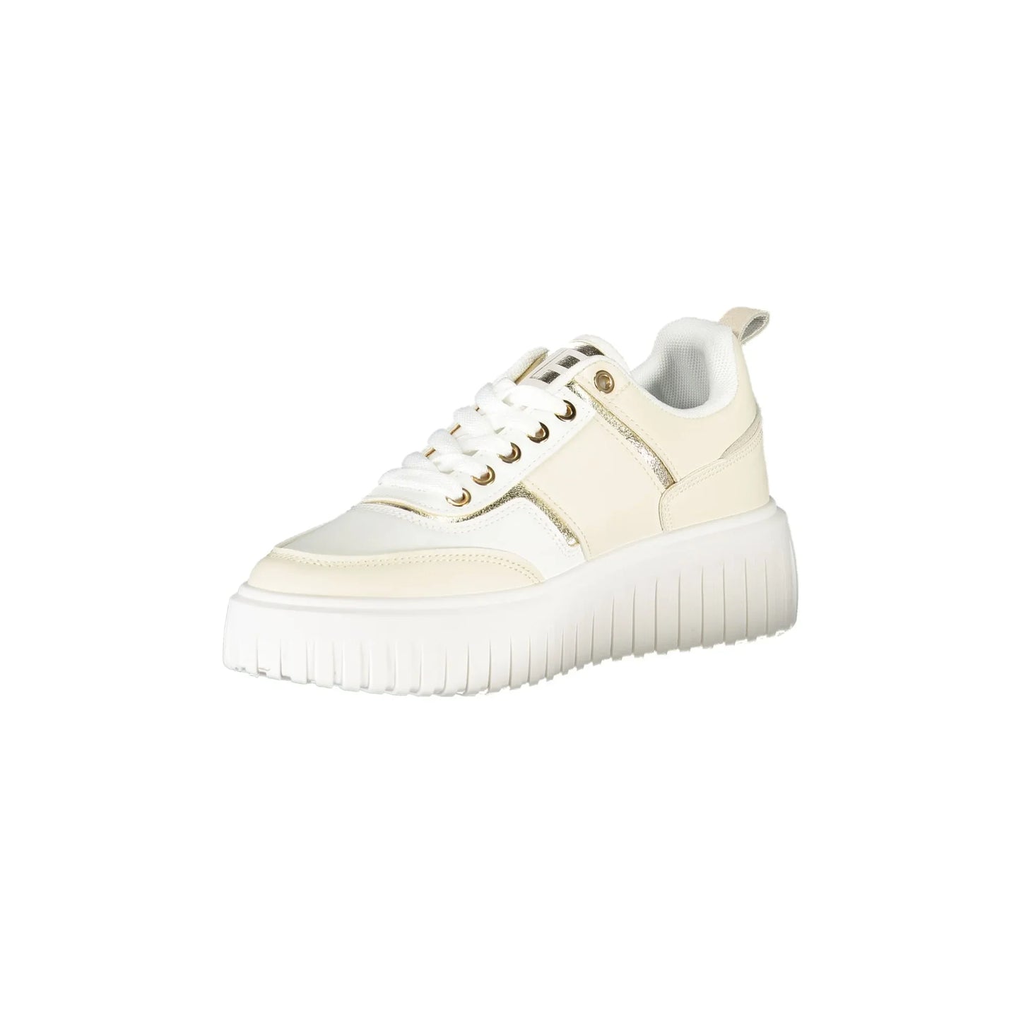 LAURA BIAGIOTTI Sneakers Donna Beige con Lacci e Strass