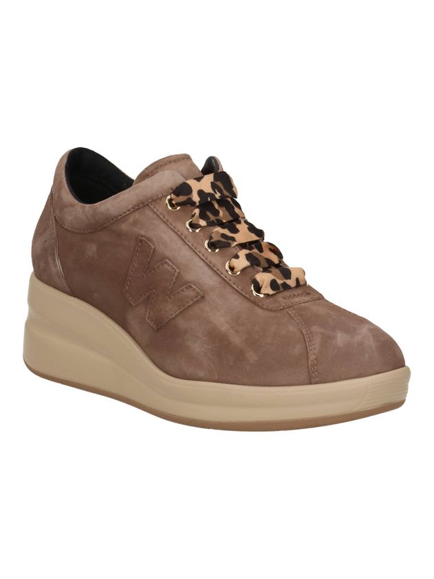 MELLUSO WALK Sneakers Donna - R25656Z - Scarpe in pelle scamosciata con lacci fantasia animalier cod R25656Z (Copia)