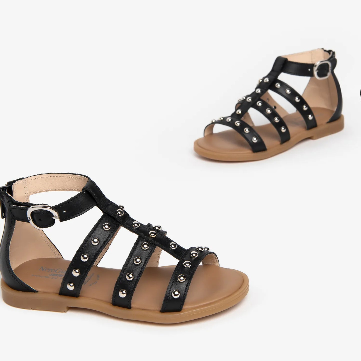 NeroGiardini E332640F Sandali Teens da Ragazza in Pelle Nero