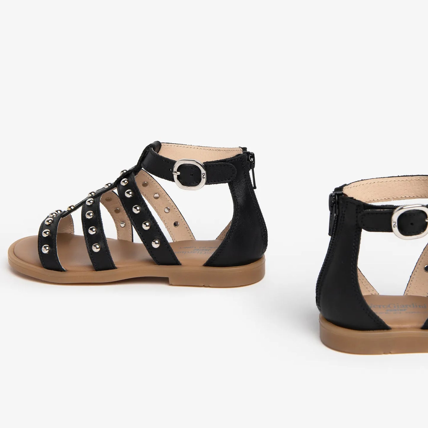 NeroGiardini E332640F Sandali Teens da Ragazza in Pelle Nero