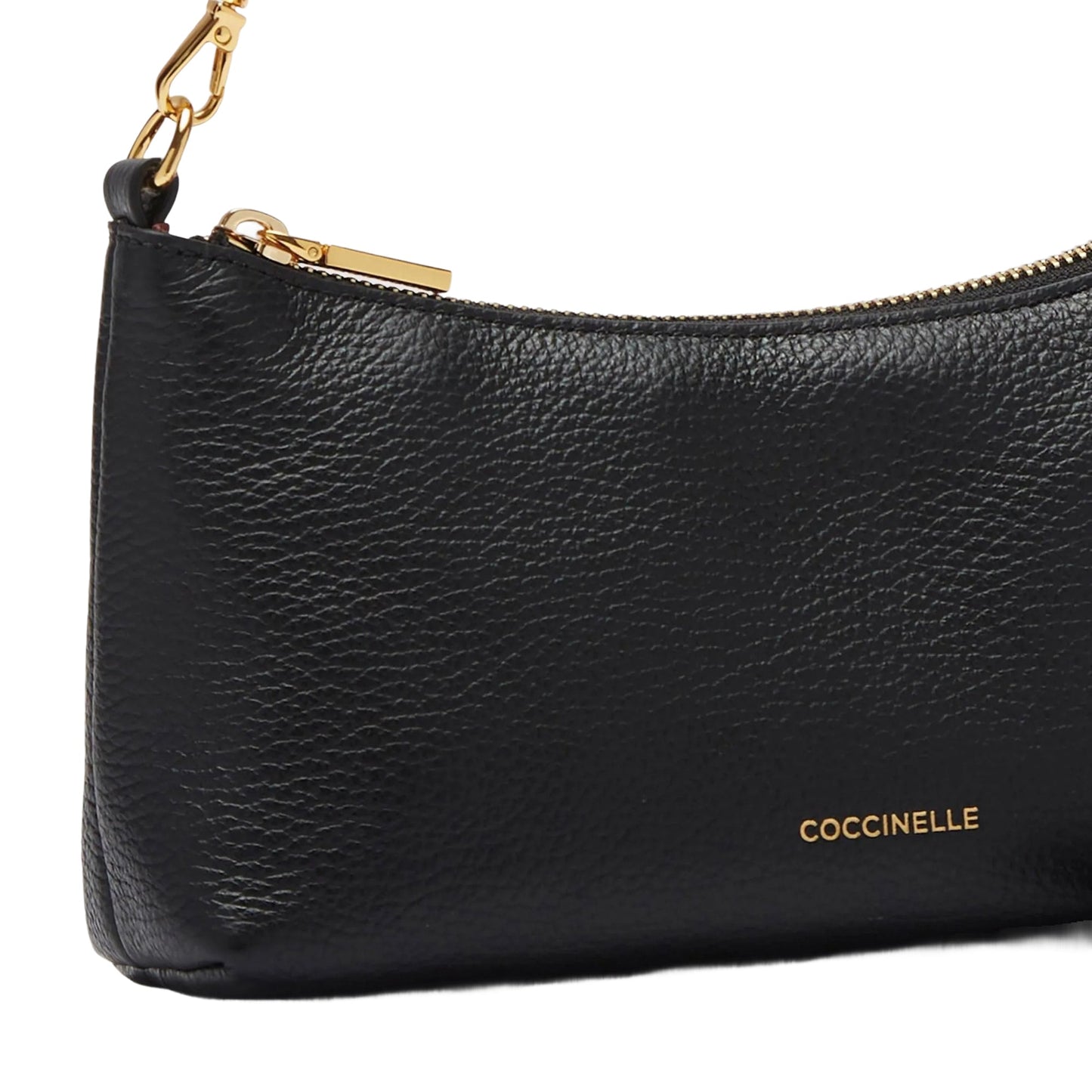 COCCINELLE Borsa Donna Nera con Catena e Tracolla Regolabile, In Vera Pelle, Aura