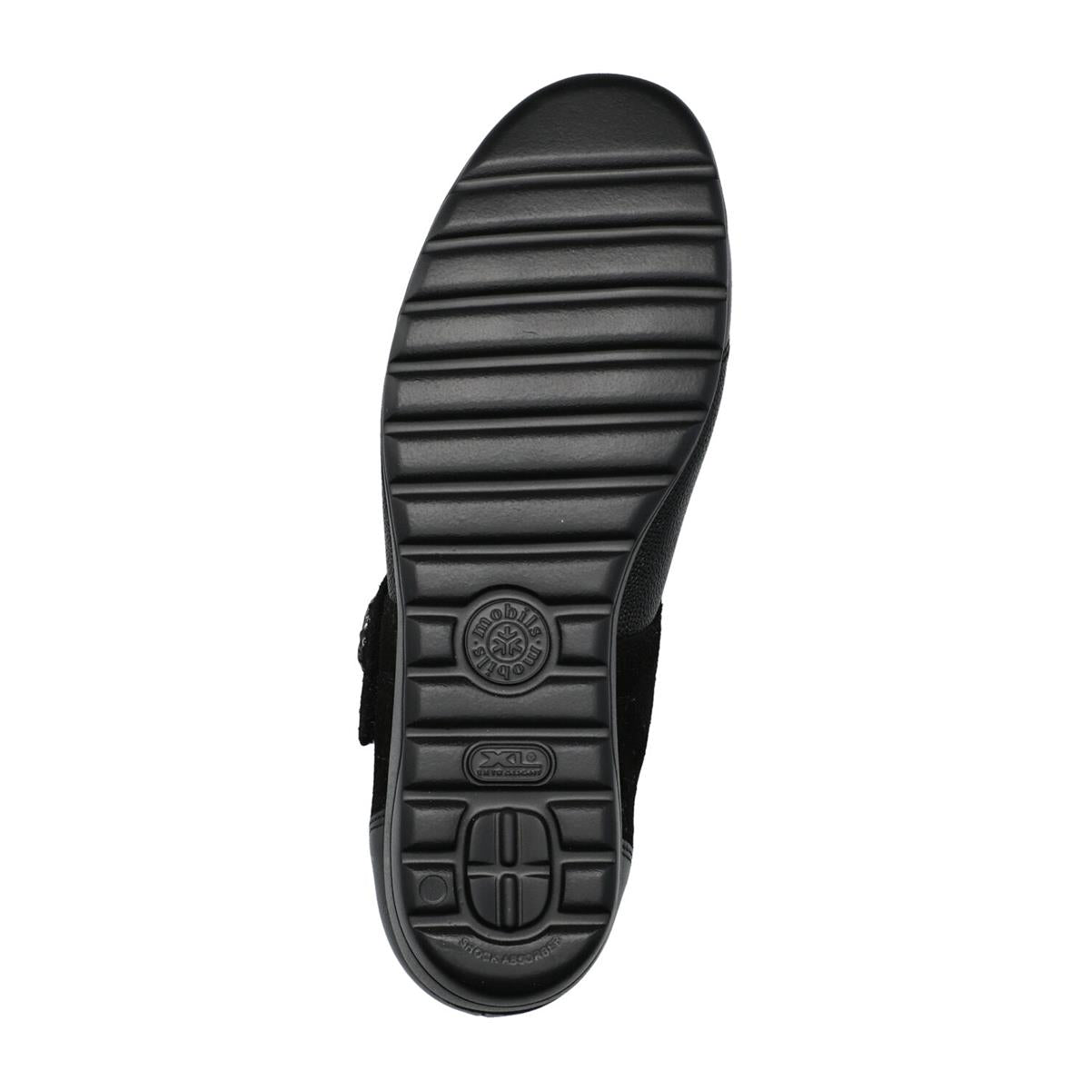 MEPHISTO BATHILDA – Ballerina Donna in Pelle e Tessuto Nero con Plantare Estraibile
