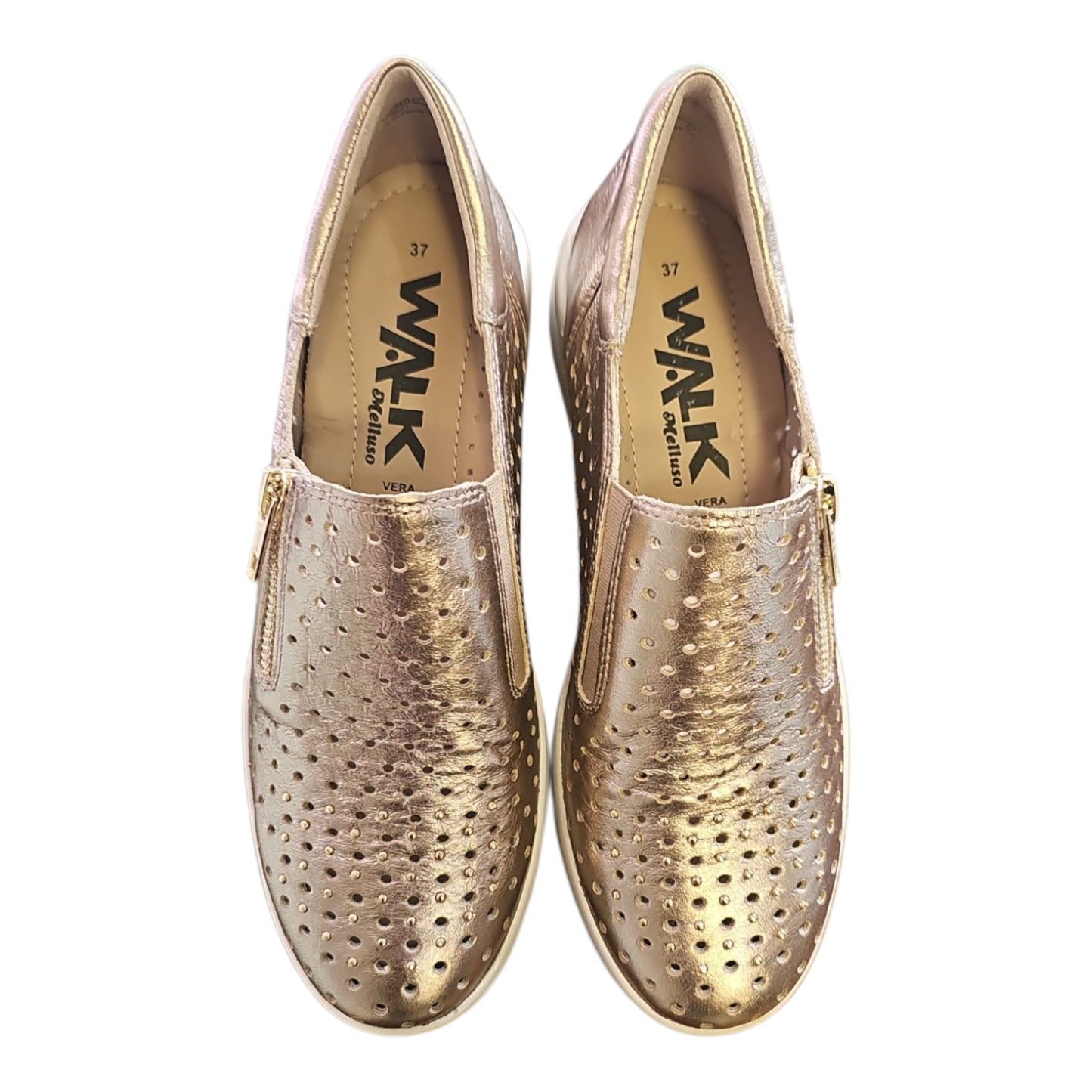 Melluso K55432 mocassino slip-on donna in pelle forato con borchiete