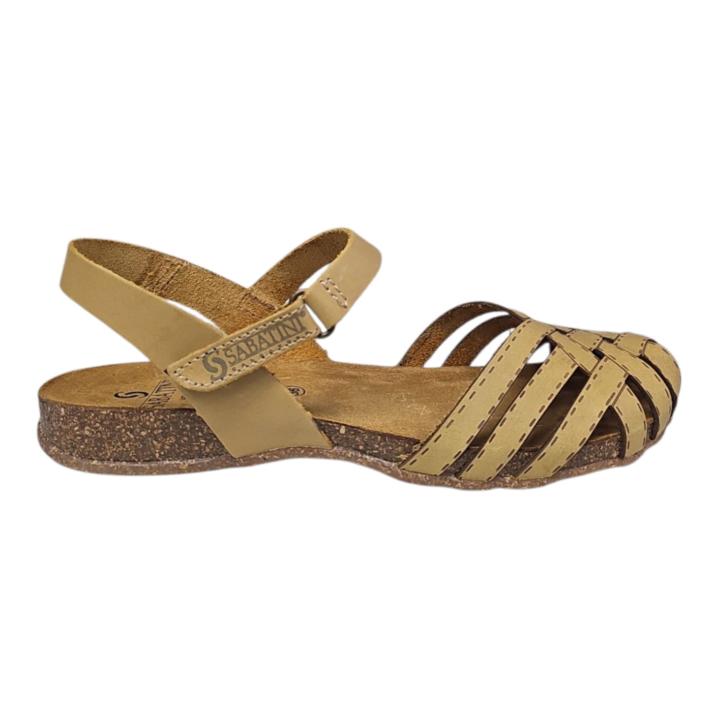 Sabatini sandalo in pelle strap on, punta traforata,sottopiede memory foam