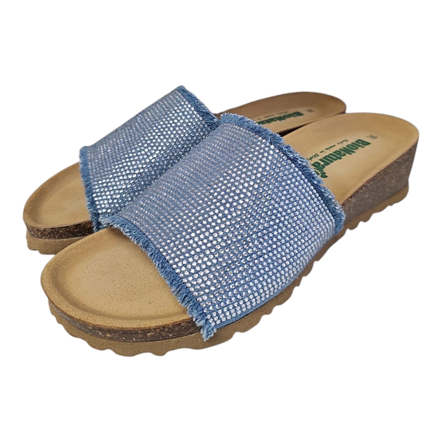 BioNatura sandalo scalzato donna 12FAIRY blu e strass