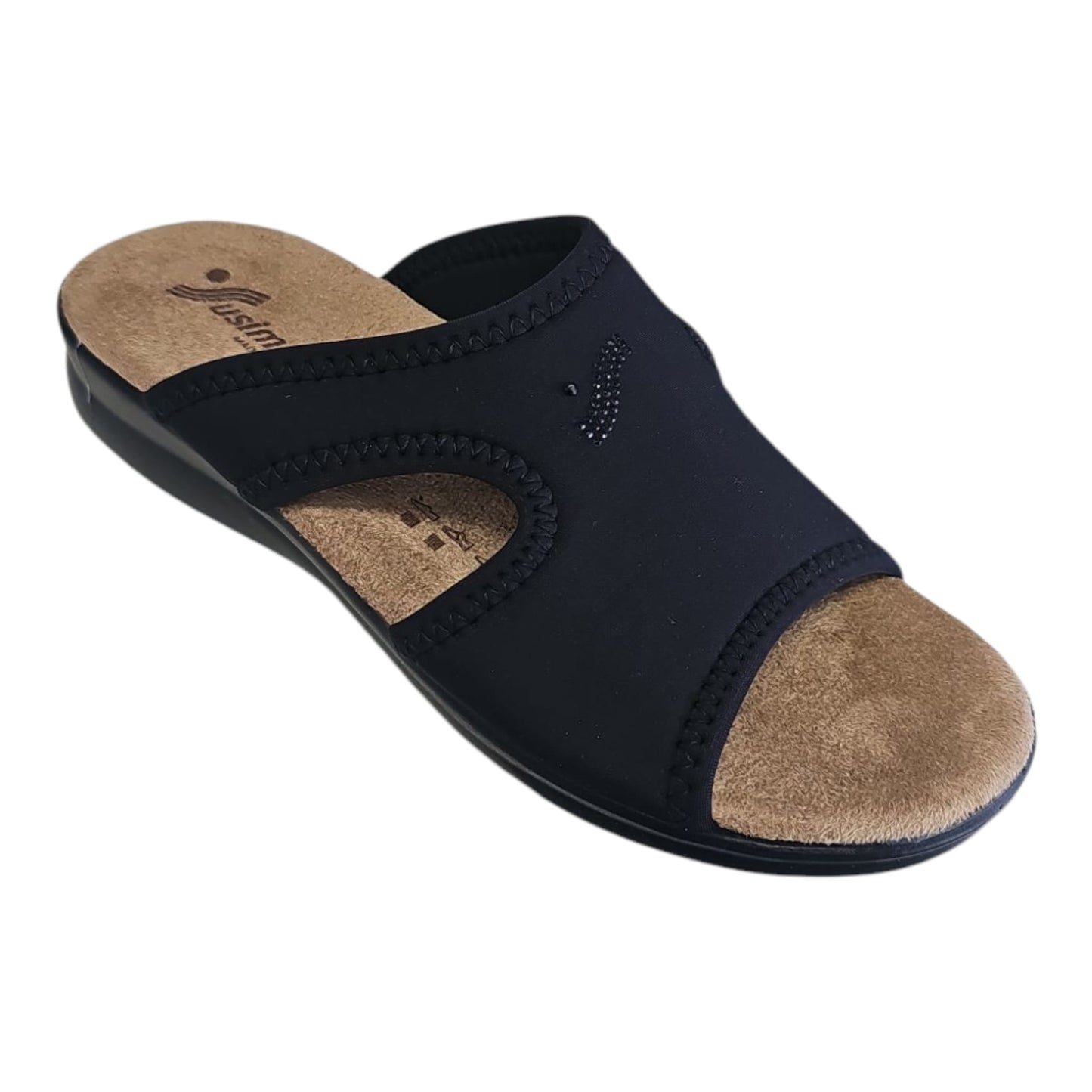 Ciabatta Susimoda 1969 in lycra nera elasticizzata