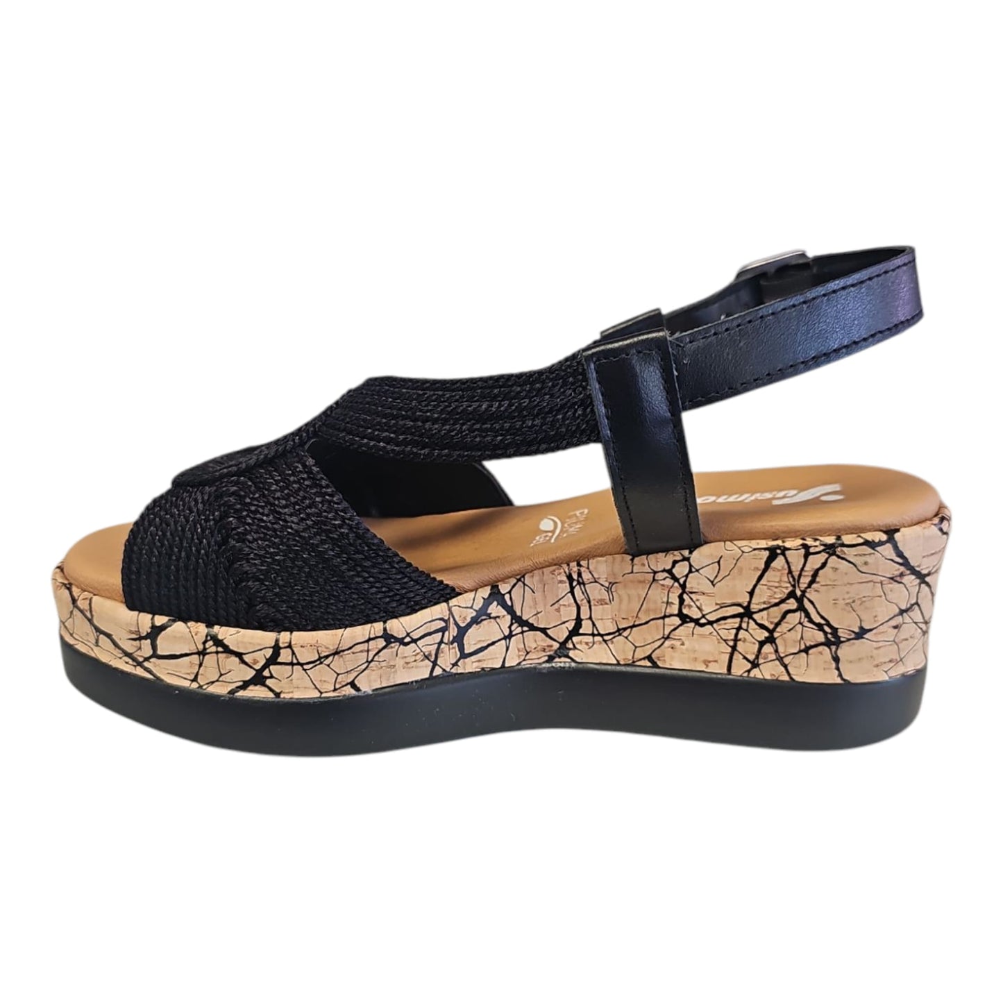 Susimoda Sandalo Nero con Fasce in Tessuto 2457