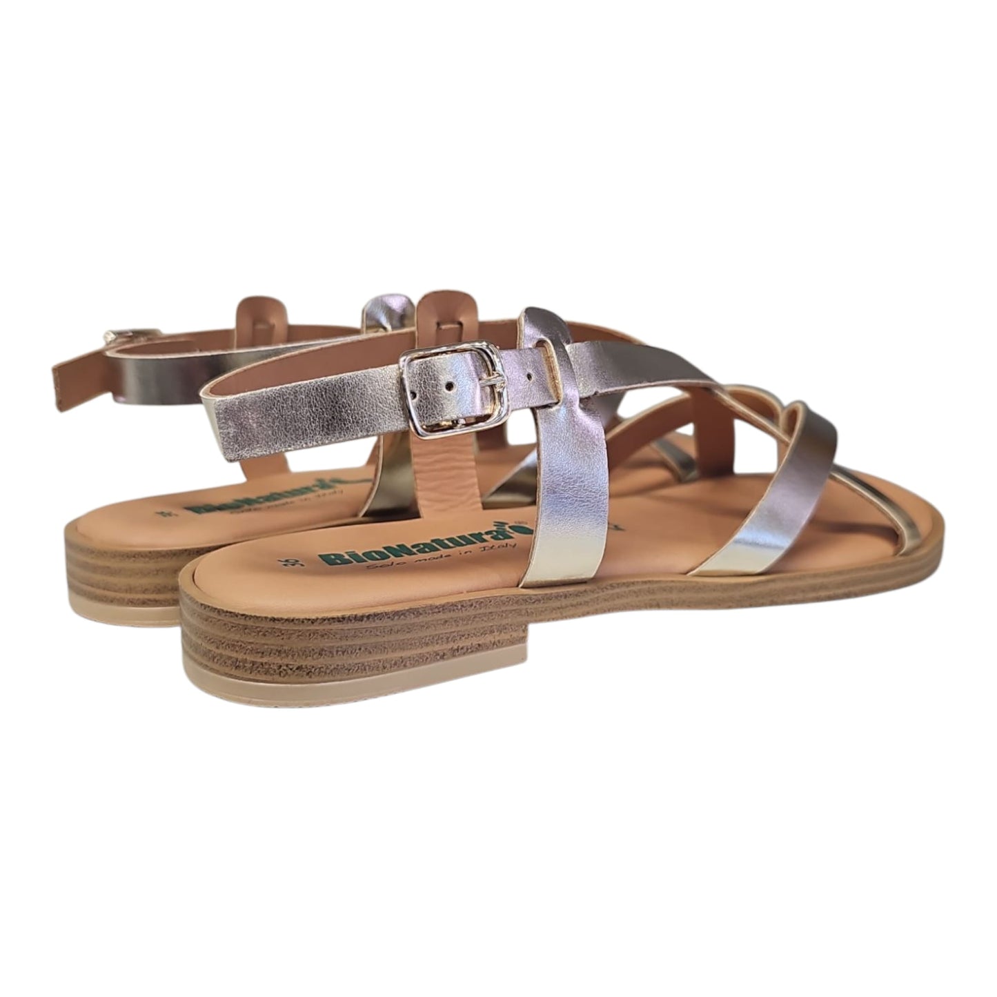 BioNatura PO2005 Infradito Donna LAMINATO PLATINO