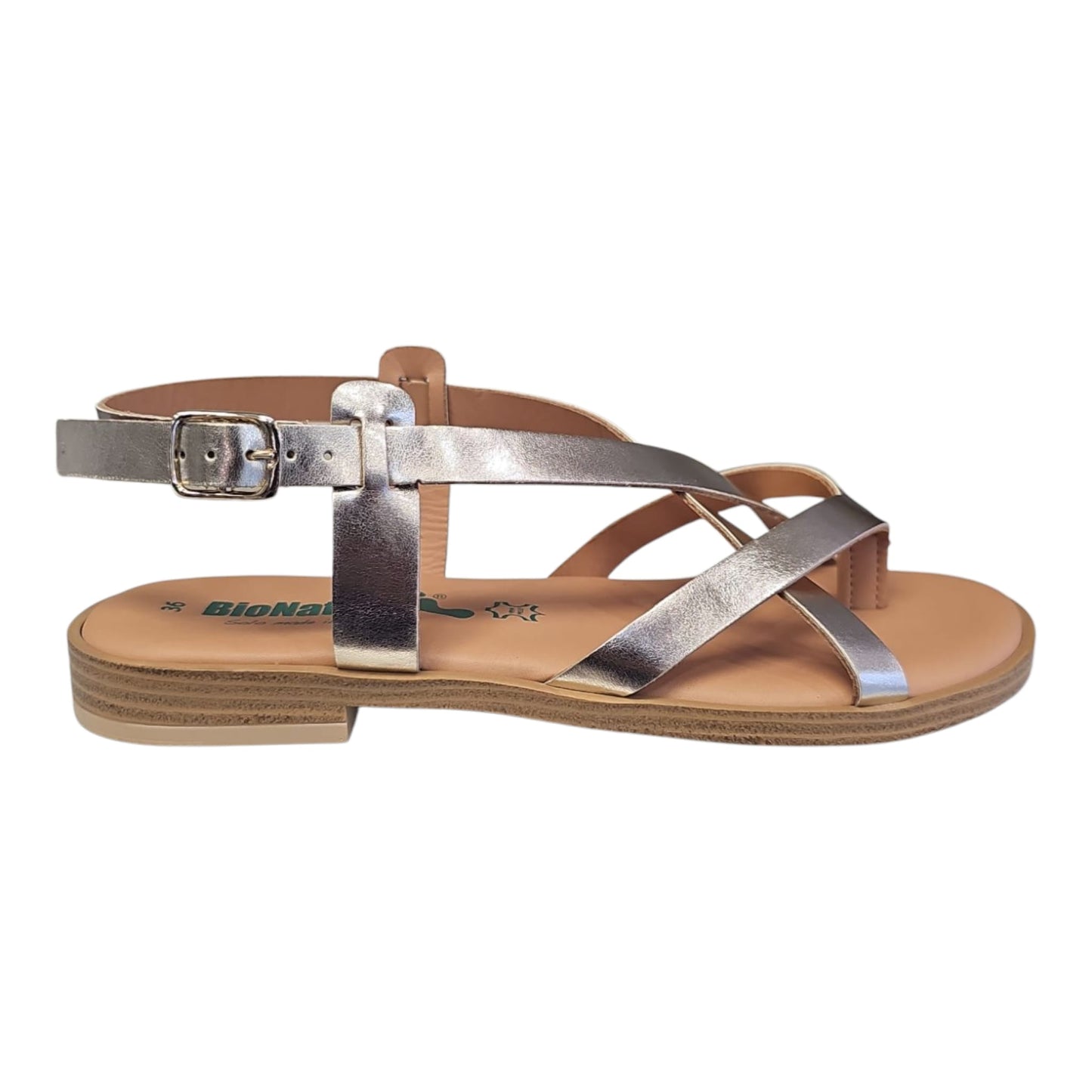 BioNatura PO2005 Infradito Donna LAMINATO PLATINO