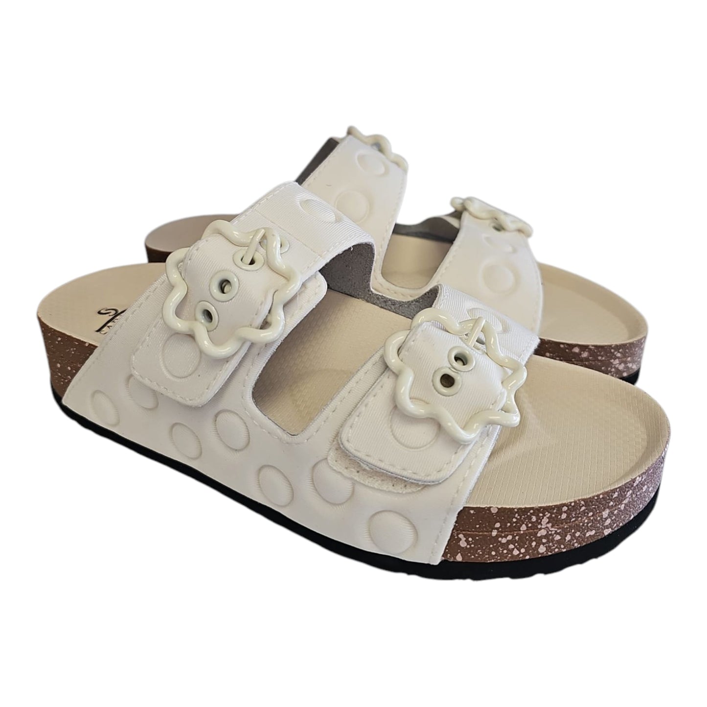 Ciabatte Sabatini donna Bianco Panna con doppio velcro – Memory