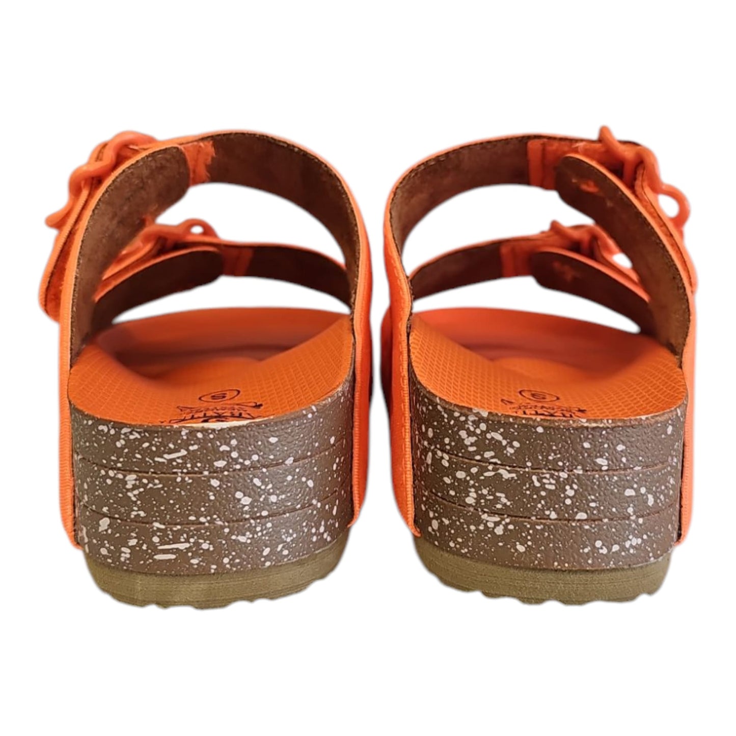 Ciabatte Sabatini donna arancio con doppio velcro – Memory