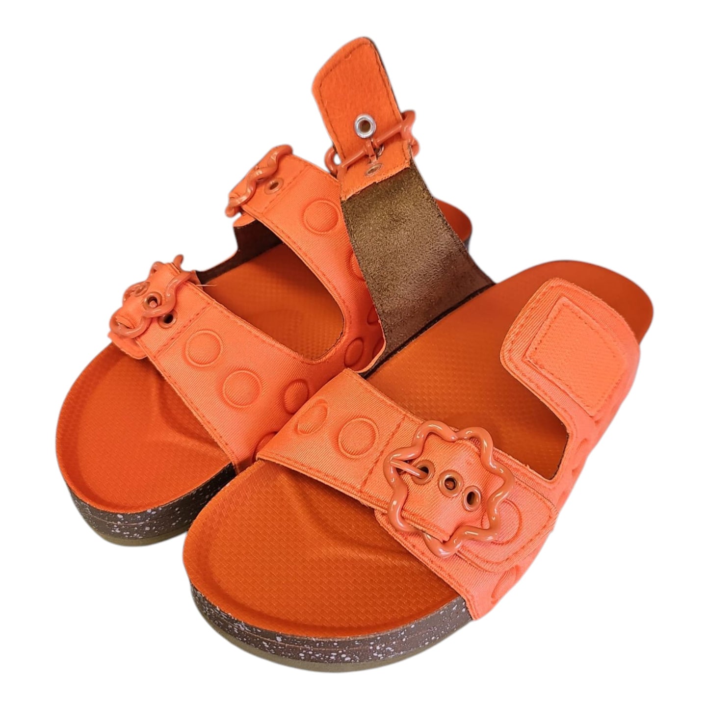 Ciabatte Sabatini donna arancio con doppio velcro – Memory