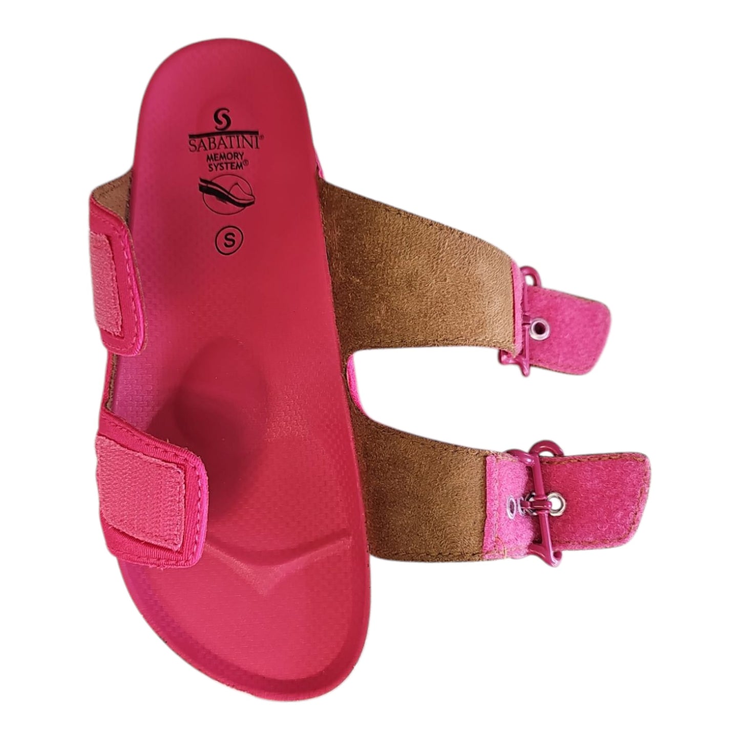 Ciabatte Sabatini donna fucsia con doppio velcro – Memory