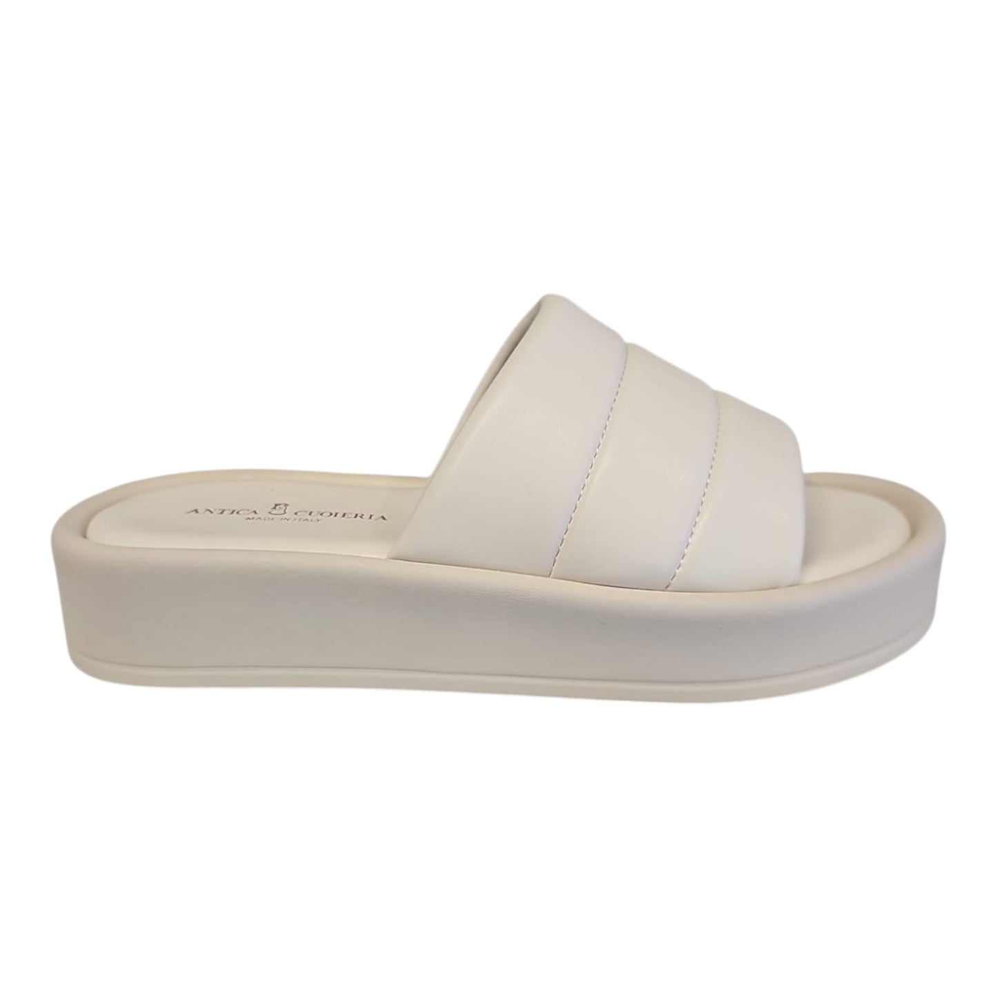 Antica Cuoieria Sandalo slider in pelle donna art.23021 OYSTER