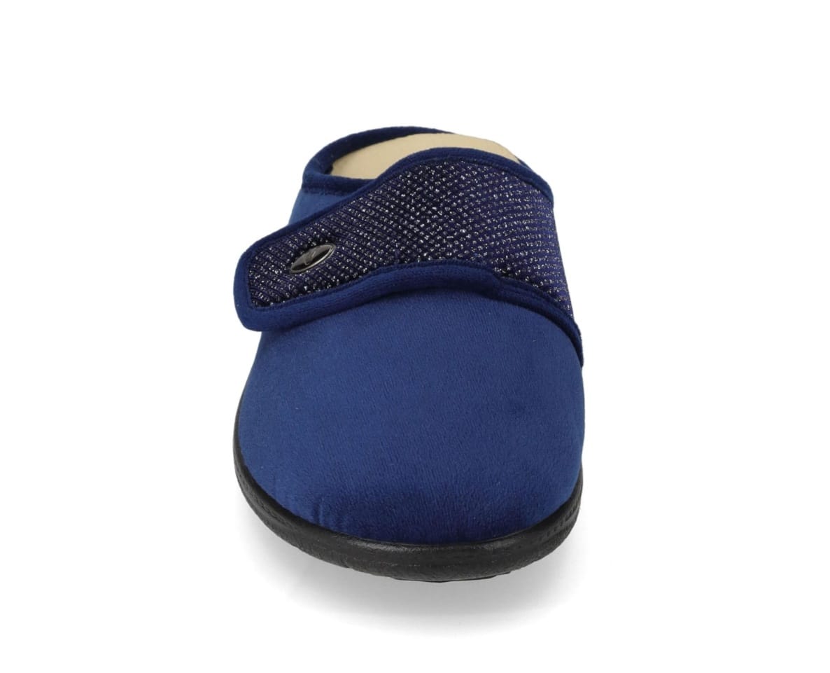 Valleverde 25102 Pantofole Donna con Plantare Estraibile in Vera Pelle Blu