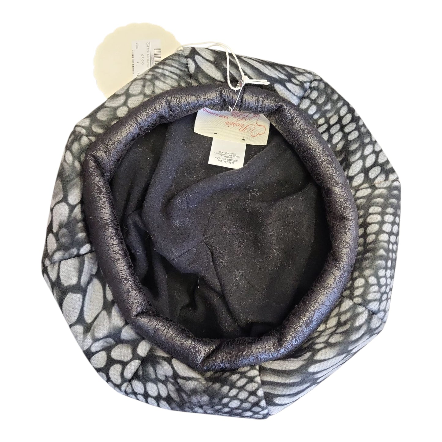 Basco Poesia d’Elitè 4378 grigio e nero con bordo in ecopelle