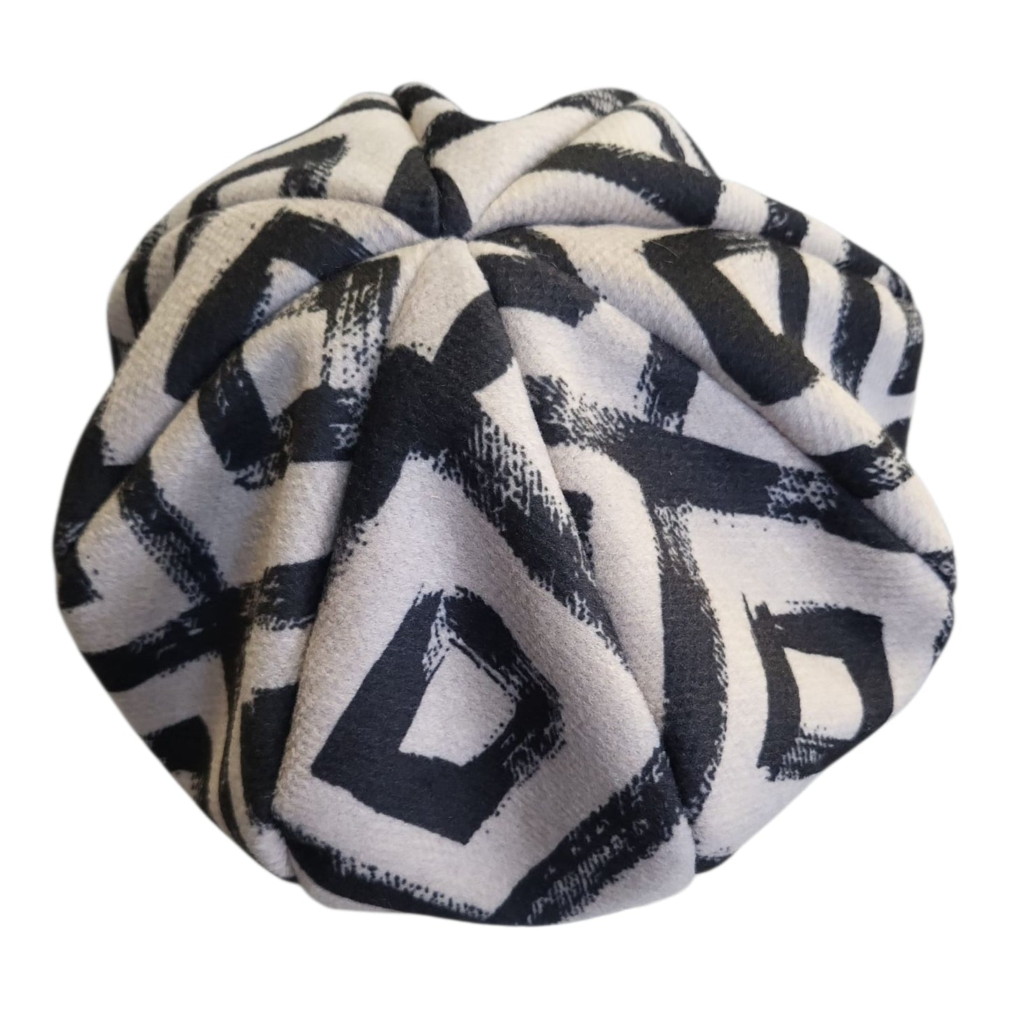 Cappellino Poesia d’Elitè 4378 in viscosa fantasia beige/nero