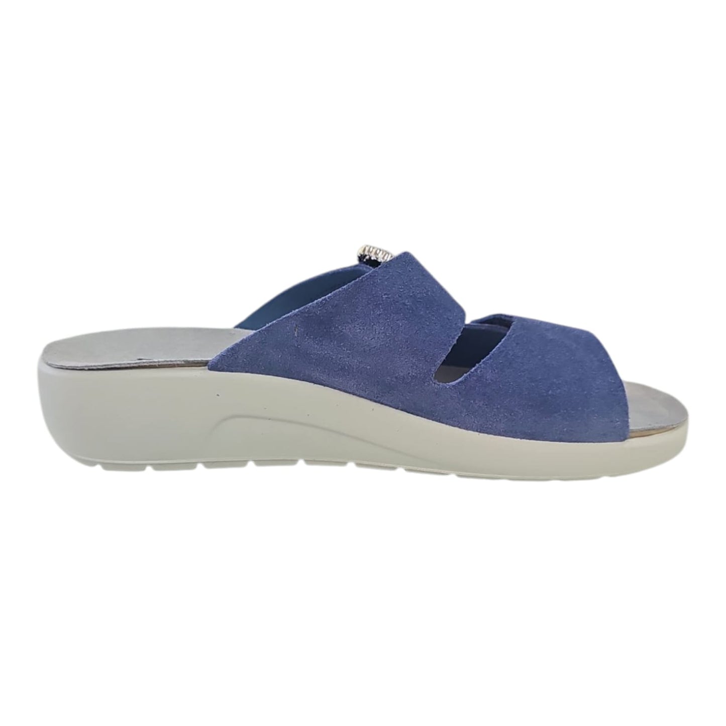 Ciabatta Melluso Walk Q60241 jeans con fibbia e strass