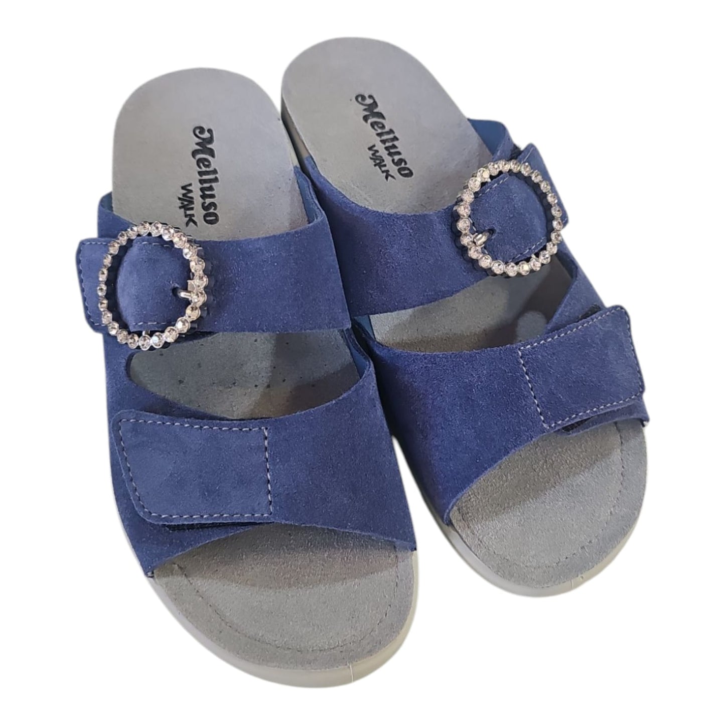 Ciabatta Melluso Walk Q60241 jeans con fibbia e strass