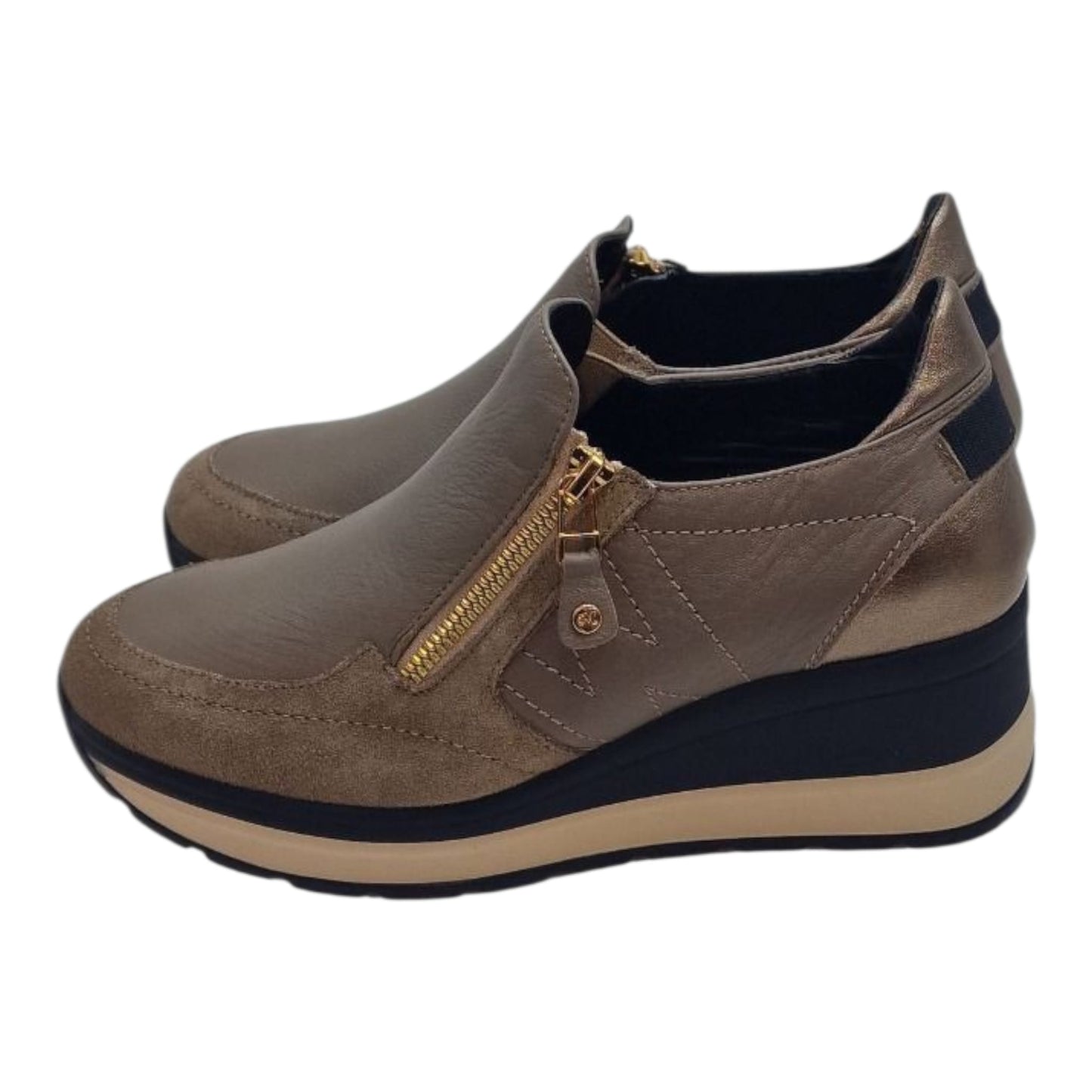 Melluso Sneakers donna in pelle e camoscio savana/ topo R25552Z