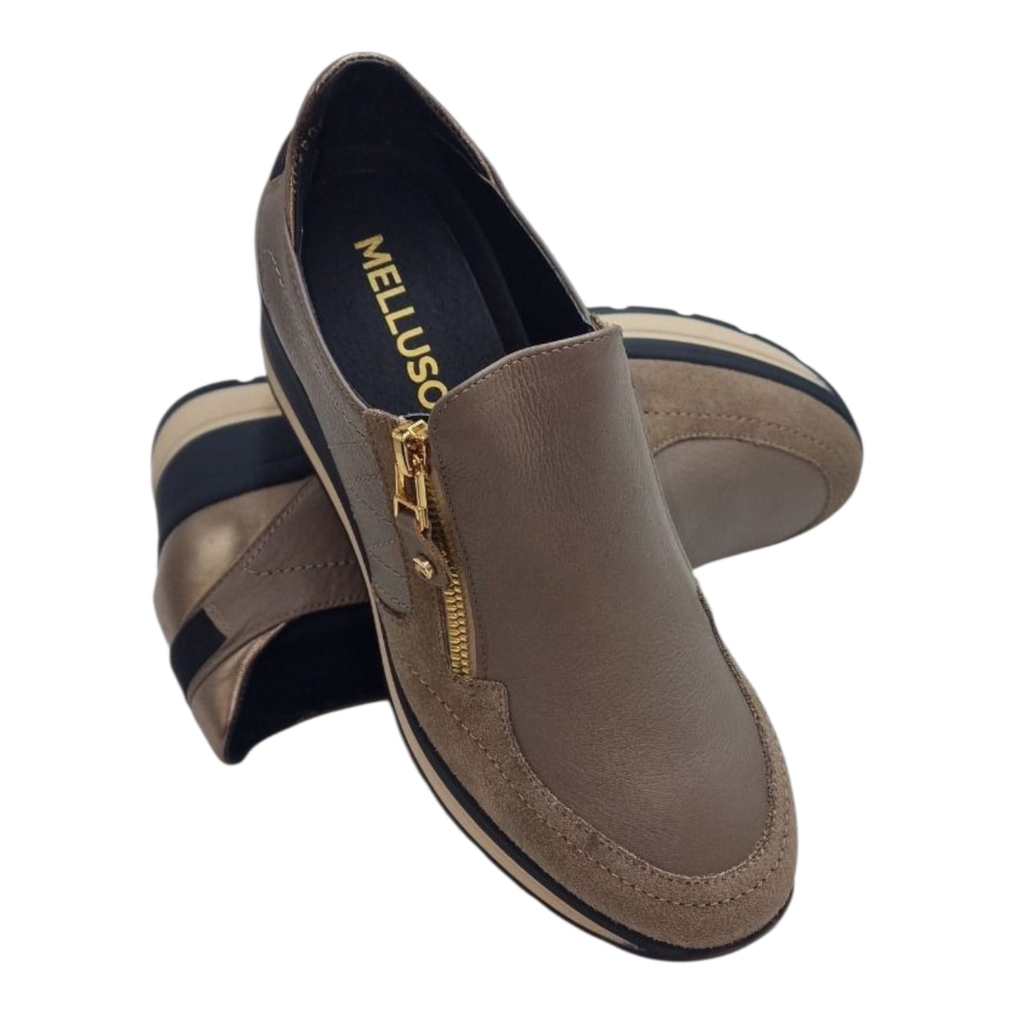 Melluso Sneakers donna in pelle e camoscio savana/ topo R25552Z