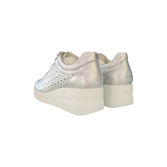 Sneakers Platform Donna Melluso Walk Argento Traforata