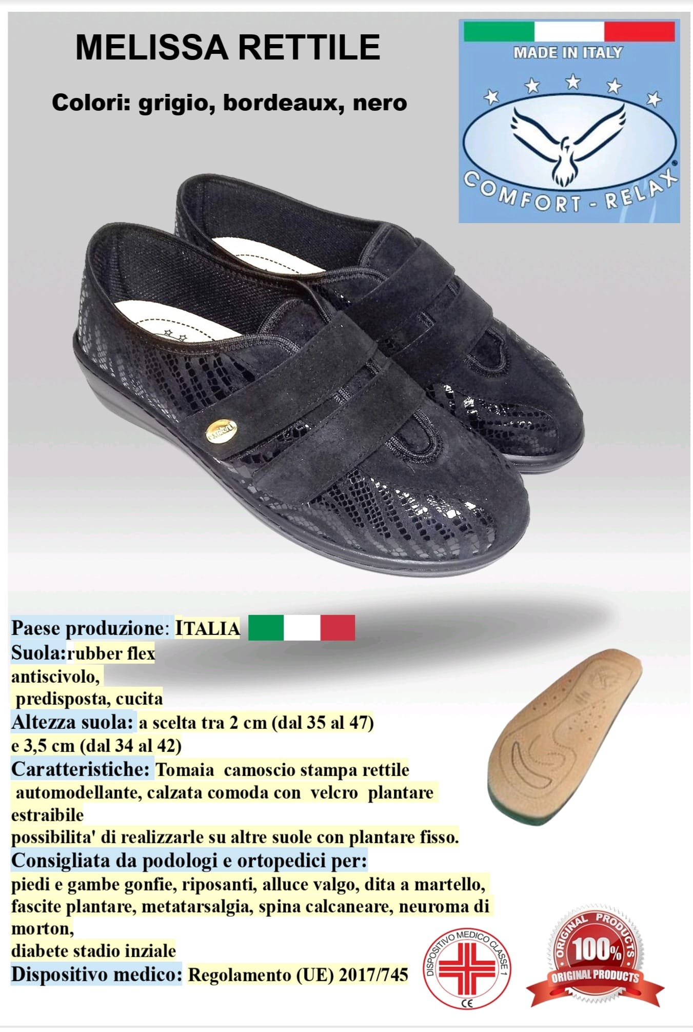 Melissa Rettile – Scarpa Comfort Donna a Pianta Larga Made in Italy