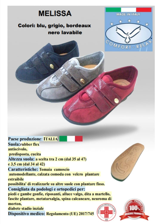 Melissa Paese – Scarpa Comfort Donna con Velcro