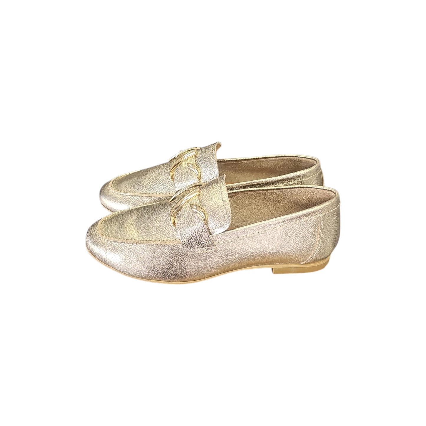 Melluso Donna Mocassino Pelle Laminata Morsetto Oro K56237