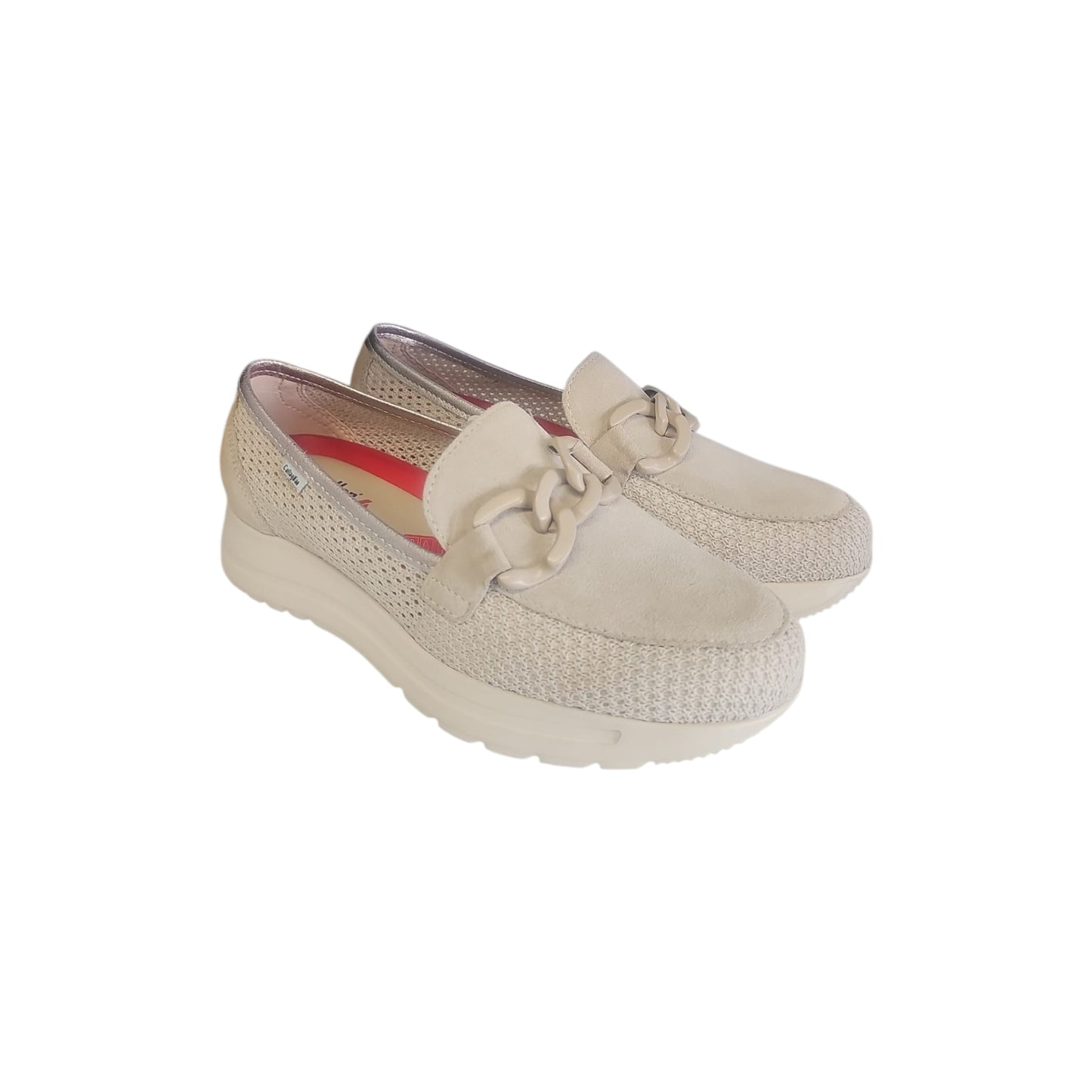 Callaghan Mocassino Pesca - Pelle e Tessuto Traforato Cipria Beige