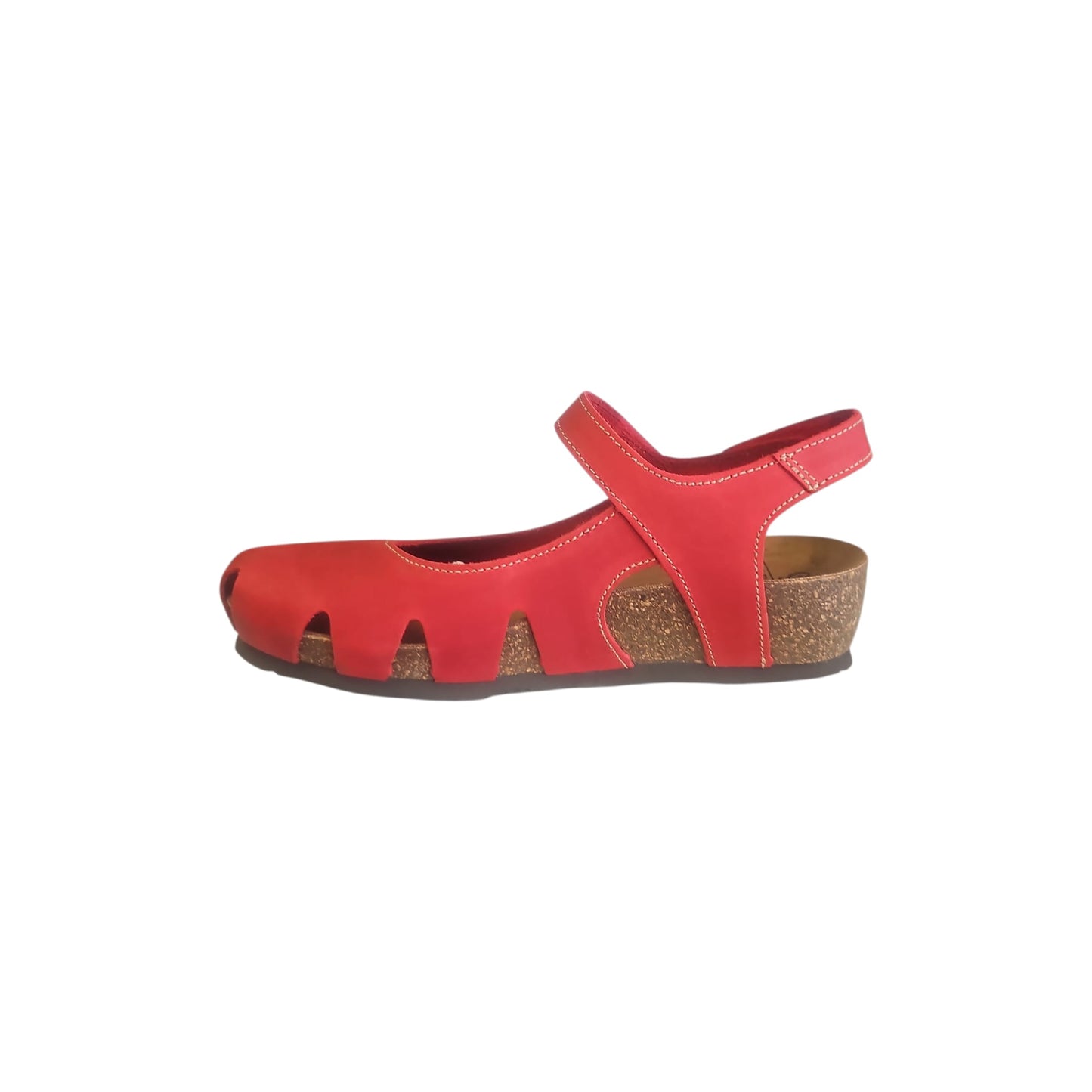 Sabatini Sandalo Crazy Rosso - Pelle con Fondo in Sughero e Suola Memory