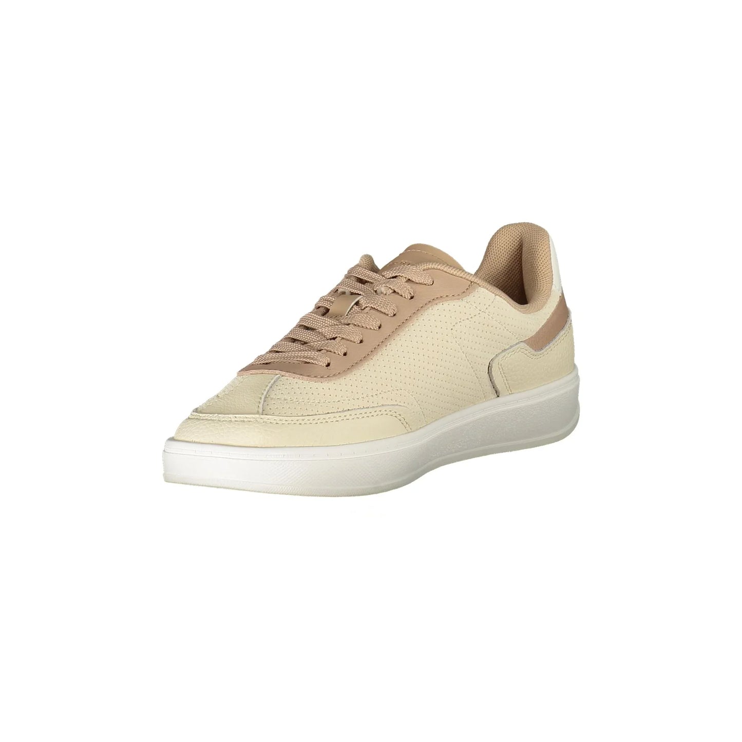 TOMMY HILFIGER Scarpe Sneakers Donna Beige con Ricamo e Plantare Removibile