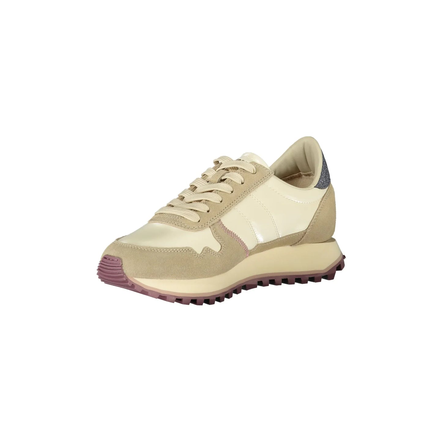 BLAUER Sneakers Donna Beige con Lacci e Dettagli a Contrasto