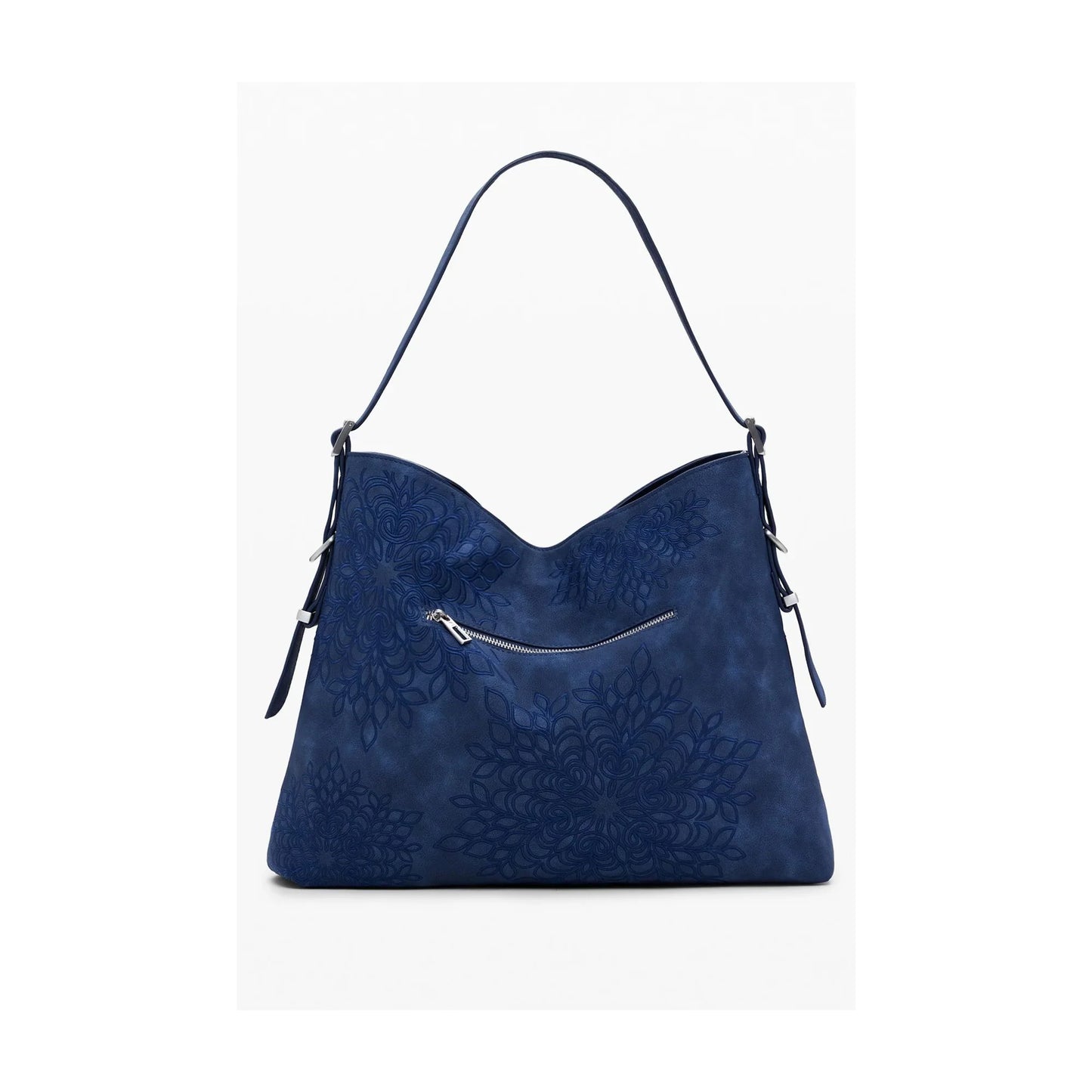 DESIGUAL Borsa Donna Blu a Spalla Sierra Buxton con Ricamo