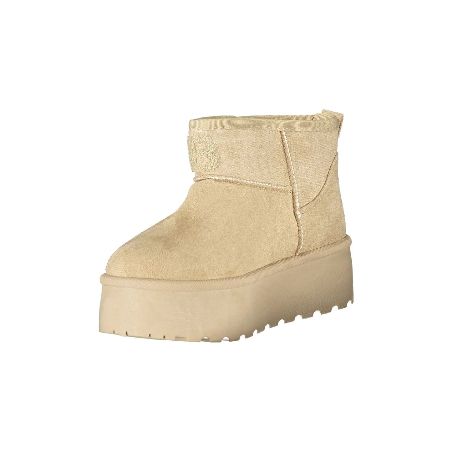 LAURA BIAGIOTTI Stivaletti Donna Beige con Pelo e Ricamo