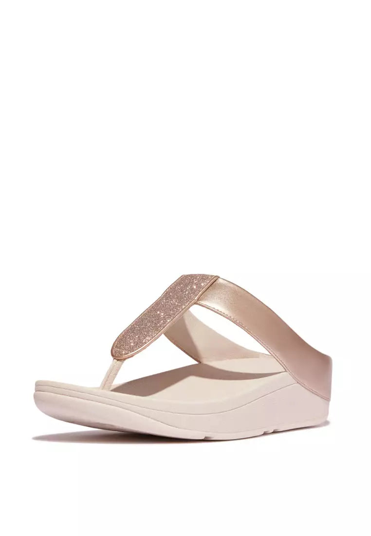 Fitflop Fino ciabatta Glitterdust Metallic Toe-Post nude rose