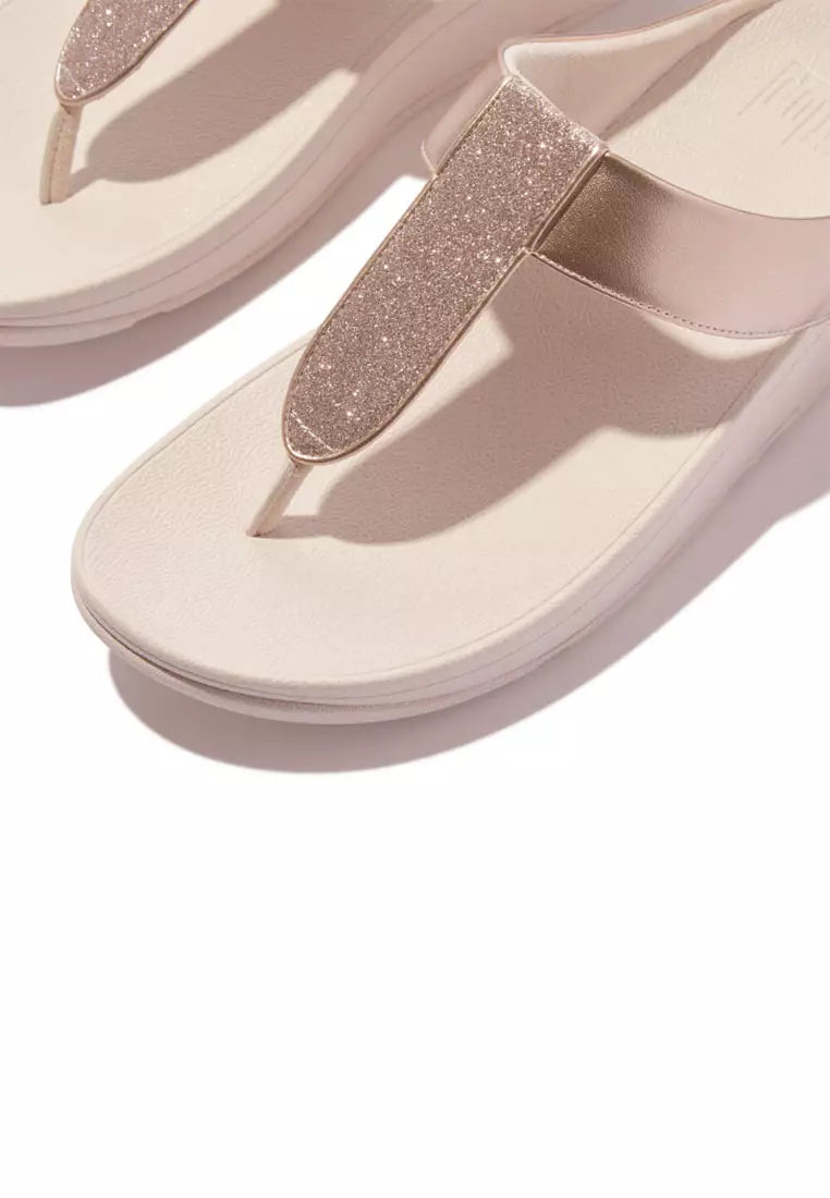 Fitflop Fino ciabatta Glitterdust Metallic Toe-Post nude rose
