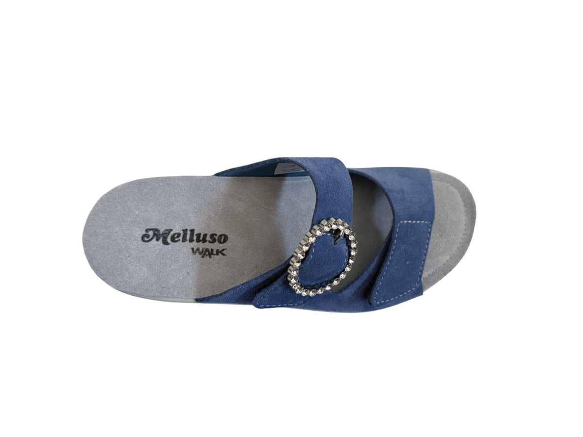 Ciabatta Melluso Walk Q60241 jeans con fibbia e strass