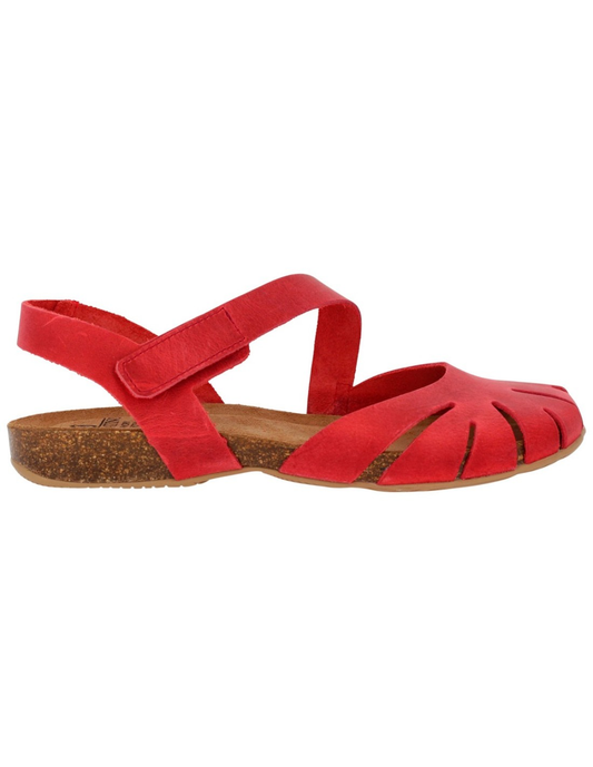 Sandali Donna Sabatini Sprinter Rosso – Pelle Nabuk con Taglio a Ventaglio e Velcro
