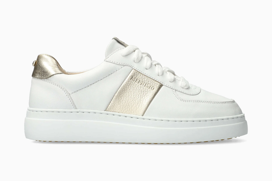 Mephisto Dayana – Sneaker Donna in Pelle Bianca con Dettagli Oro e Plantare Estraibile